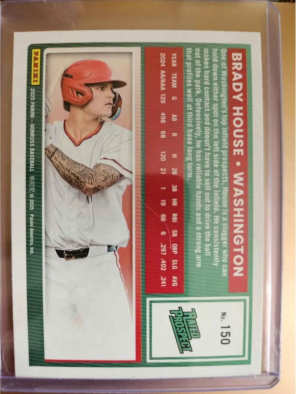 Brady House - 2025 Panini Donruss baseball - #150 - Nationals - RAW Mint